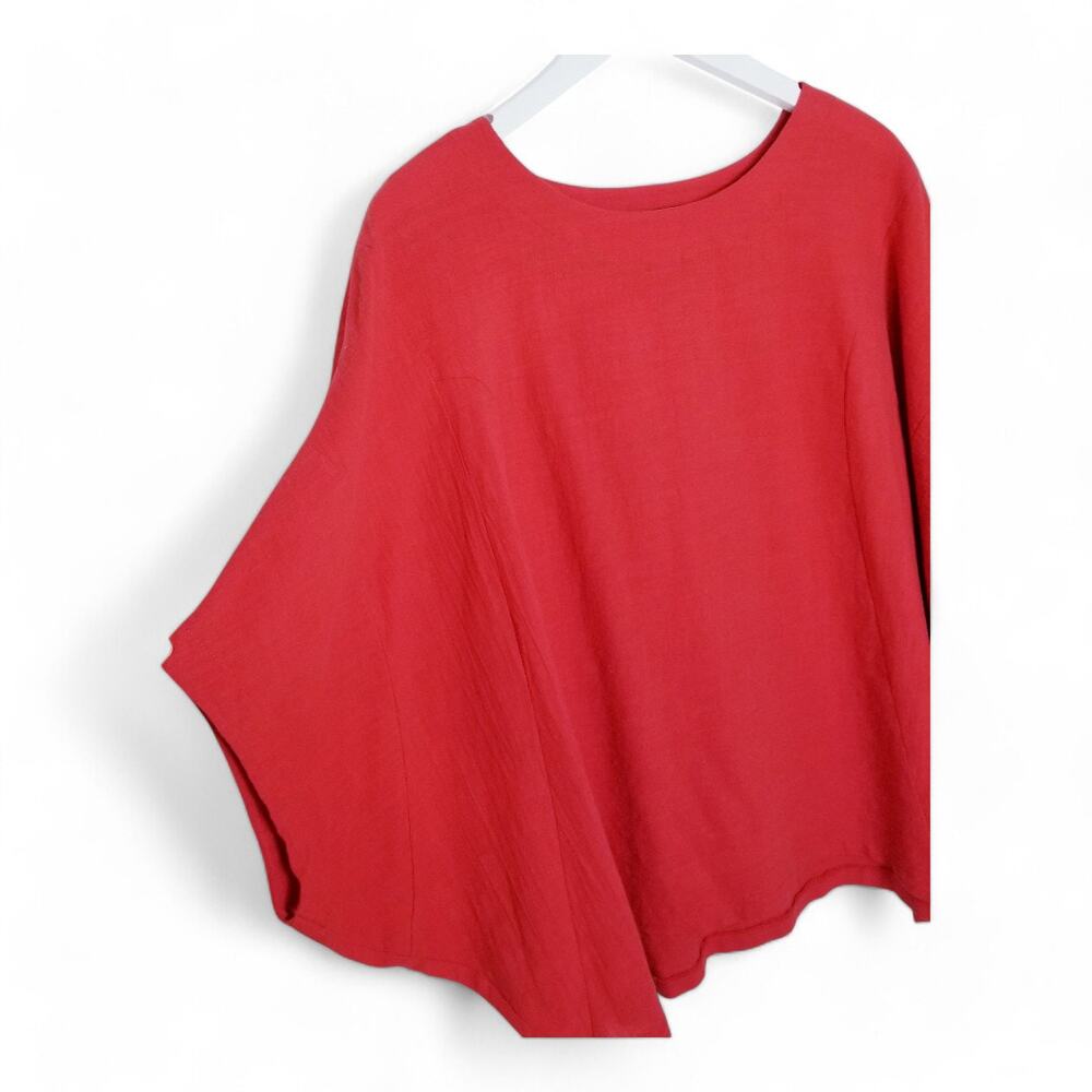 Women's Red Relaxed Tunic Top by